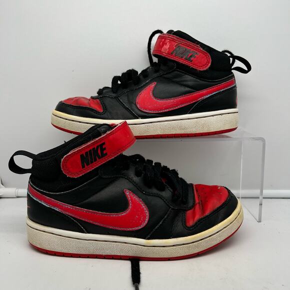 Nike Shoes Youth 4 Court Borough Mid 2 Black University Red CD7782-003 - Picture 1 of 7
